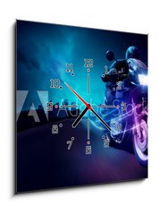 Obraz s hodinami 1D - 50 x 50 cm F_F33939977 - Motorbike Design - Návrh motocyklů