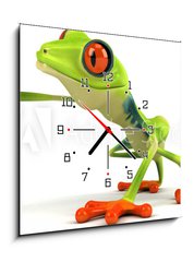 Obraz s hodinami 1D - 50 x 50 cm F_F34469383 - Grenouille