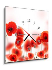 Obraz s hodinami 1D - 50 x 50 cm F_F34583820 - Poppy field