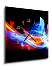 Obraz s hodinami 1D - 50 x 50 cm F_F34703114 - Fire and ice