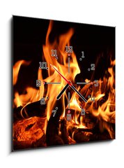 Obraz s hodinami 1D - 50 x 50 cm F_F34748655 - Feuer