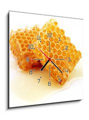 Obraz s hodinami 1D - 50 x 50 cm F_F35109581 - Honeycomb