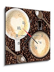 Obraz s hodinami   Caffe Latte for two, 50 x 50 cm