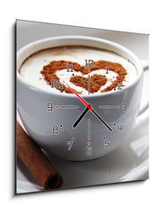 Obraz s hodinami 1D - 50 x 50 cm F_F35824621 - coffee