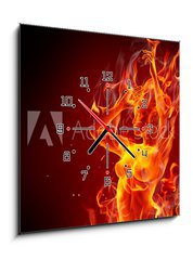 Obraz s hodinami   Dancing fire girl, 50 x 50 cm
