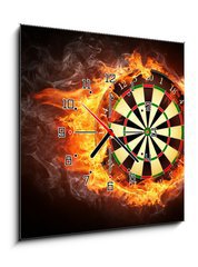 Obraz s hodinami 1D - 50 x 50 cm F_F36212218 - Darts Board - ipkov deska