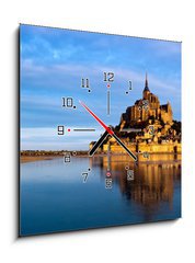 Obraz s hodinami 1D - 50 x 50 cm F_F36376885 - Le Mont Saint Michel, France