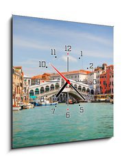 Obraz s hodinami 1D - 50 x 50 cm F_F36409626 - Rialto Bridge over Grand canal in Venice