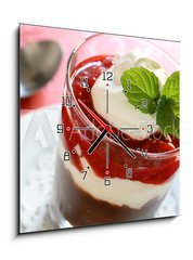 Obraz s hodinami 1D - 50 x 50 cm F_F36810911 - Chocolate Pudding Parfait