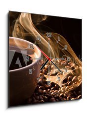 Obraz s hodinami   Coffee, smoke and seeds, 50 x 50 cm