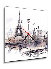 Obraz s hodinami 1D - 50 x 50 cm F_F37143083 - Paris (series C)