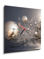 Obraz s hodinami   cration numrique 3, 50 x 50 cm
