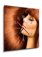 Obraz s hodinami   Healthy Hair, 50 x 50 cm