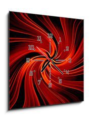 Obraz s hodinami 1D - 50 x 50 cm F_F3741763 - Red abstract vortex - digital illustration background