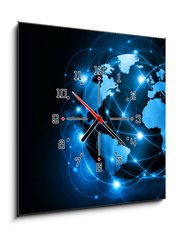 Obraz s hodinami 1D - 50 x 50 cm F_F37570162 - Best Internet Concept of global business from concepts series