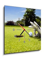 Obraz s hodinami 1D - 50 x 50 cm F_F3805293 - Golf club - Golfový klub