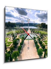Obraz s hodinami 1D - 50 x 50 cm F_F38398337 - Versailles Gardens