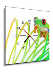 Obraz s hodinami 1D - 50 x 50 cm F_F38488901 - Colorful Frog on a spring, coil toy