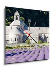 Obraz s hodinami 1D - 50 x 50 cm F_F38511618 - Senanque abbey with lavender field, Provence, France - Senanque opatstv s levandulem pole, Provence, Francie