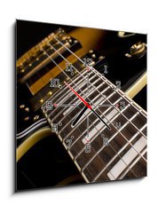 Obraz s hodinami 1D - 50 x 50 cm F_F38690213 - Electric guitar close up - Elektrická kytara zblízka