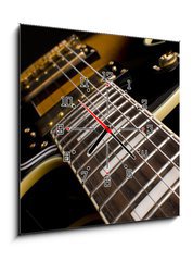 Obraz s hodinami 1D - 50 x 50 cm F_F38690213 - Electric guitar close up