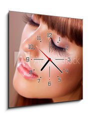 Obraz s hodinami 1D - 50 x 50 cm F_F38909815 - Fashion Makeup. Perfect Skin - Mdn make-up. Dokonal ke
