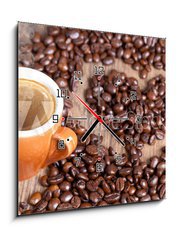 Obraz s hodinami 1D - 50 x 50 cm F_F40374199 - Coffee love