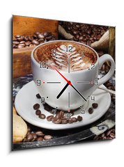Obraz s hodinami 1D - 50 x 50 cm F_F40759781 - Kaffee