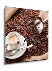 Obraz s hodinami 1D - 50 x 50 cm F_F40763209 - Italian Espresso  and Coffee