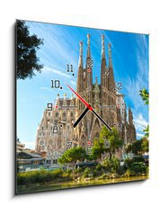 Obraz s hodinami 1D - 50 x 50 cm F_F41069127 - La Sagrada Familia, Barcelona, spain.