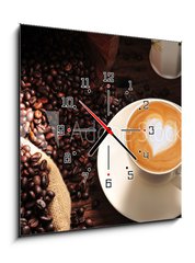 Obraz s hodinami 1D - 50 x 50 cm F_F41229153 - Latte art