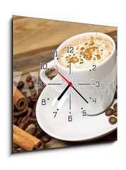 Obraz s hodinami 1D - 50 x 50 cm F_F41246508 - Kaffee und Aroma