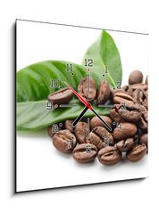 Obraz s hodinami   coffee, 50 x 50 cm