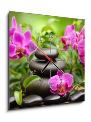 Obraz s hodinami 1D - 50 x 50 cm F_F41471749 - spa concept