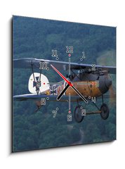 Obraz s hodinami 1D - 50 x 50 cm F_F4151187 - World War I fighter