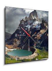 Obraz s hodinami 1D - 50 x 50 cm F_F41578590 - Mount Fitz Roy, Patagonia, Argentina