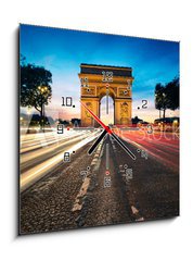 Obraz s hodinami 1D - 50 x 50 cm F_F41615777 - Arc de Triomphe Paris France