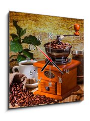 Obraz s hodinami   grinder and other accessories for the coffee, 50 x 50 cm