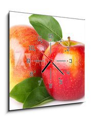 Obraz s hodinami 1D - 50 x 50 cm F_F41817588 - Fresh apples