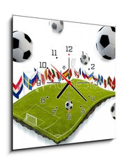 Obraz s hodinami 1D - 50 x 50 cm F_F41861449 - Soccer championship - Fotbalov ampiont