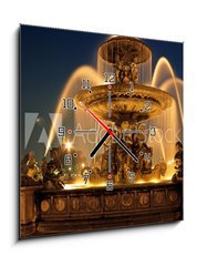 Obraz s hodinami   Fountain, Place de la Concorde, Paris  Arena Photo UK, 50 x 50 cm