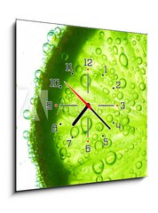 Obraz s hodinami 1D - 50 x 50 cm F_F42017906 - lime slice in water