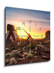 Obraz s hodinami 1D - 50 x 50 cm F_F42149449 - Monument Valley