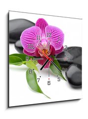 Obraz s hodinami   orchid, 50 x 50 cm