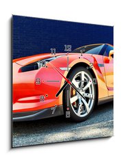 Obraz s hodinami 1D - 50 x 50 cm F_F42221466 - Dynamic view of the modern car