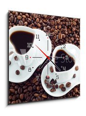 Obraz s hodinami   Coffee, 50 x 50 cm