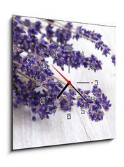 Obraz s hodinami 1D - 50 x 50 cm F_F42892060 - Lavendel