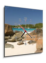 Obraz s hodinami 1D - 50 x 50 cm F_F43245782 - Seychelles