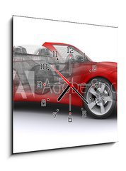 Obraz s hodinami 1D - 50 x 50 cm F_F43833151 - 3D rendered Concepts Sports Car - 3D rendered koncepty sportovní auto