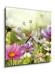 Obraz s hodinami 1D - 50 x 50 cm F_F43864342 - kwiaty